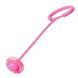 Скакалка на одну ногу со светящимся роликом (нейроскакалка) Sunroz с LED Розовая 15228 фото 1