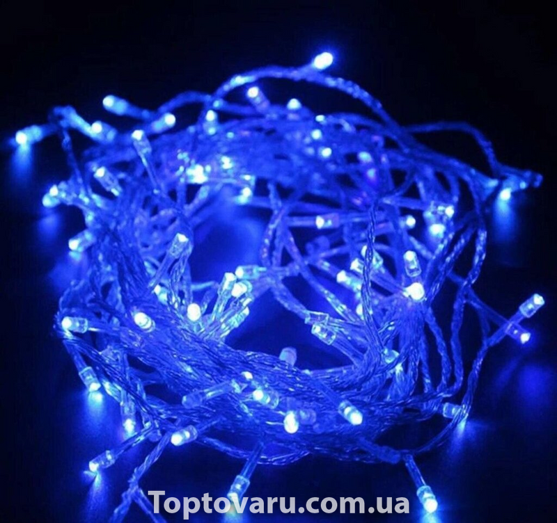 Xmas Нитка 400 LED СИНІЙ (прозорий провід, 20 метрів) + Подарунок 3399 фото