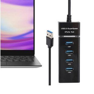 Адаптер хаб-концентратор 4*USB 3.0 Чорний 30845 фото