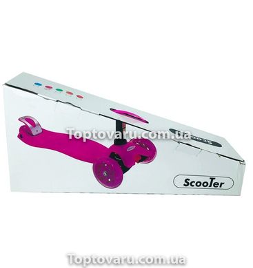 Детский самокат Scooter SL-4Z светящиеся колеса и складная ручка Розовая абстракция 3935 фото