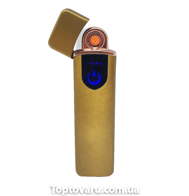 Спиральная сенсорная электрическая USB зажигалка Lighter Золото (ART-0190) NEW фото