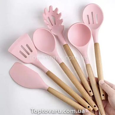 Набір силіконовий кухонного приладдя 12 предметів Zepline ZP 053 Рожевий 11834 фото