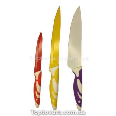 Набір ножів з керамічним покриттям HIGH QUALITY KNIFE SET 3шт 14637 фото