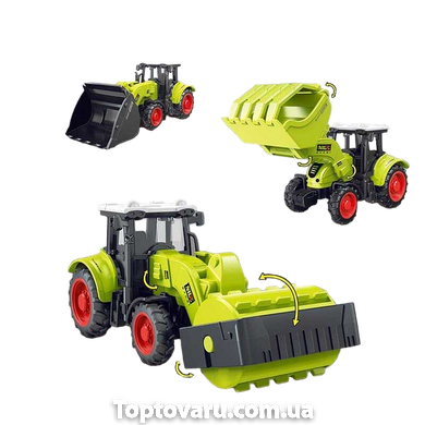 Іграшка Трактор інерційний з великим ковшем Зелений 15317 фото