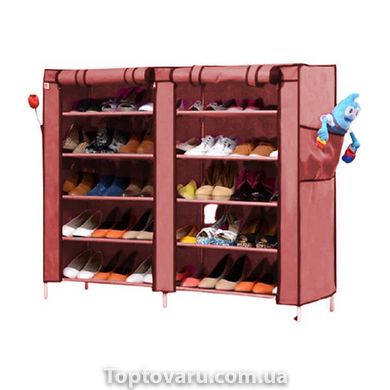 Тканевый двойной шкаф для обуви Shoe Cabinet 5 Layer 6510 Красный 4708 фото