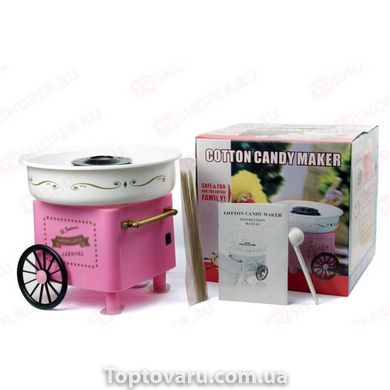 Большой аппарат Машинка для приготовления сахарной ваты Cotton Candy Maker + набор палочек в подарок Розовый 678 фото