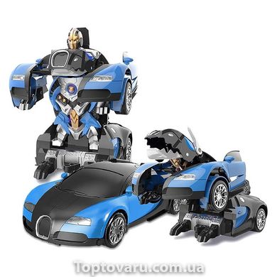 Машинка Трансформер Bugatti Robot Car Size 1:18 СИНЯЯ 1279 фото