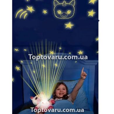 Детская плюшевая игрушка Единорог ночник-проектор звёздного неба Star Belly Бело-розовый 7420 фото