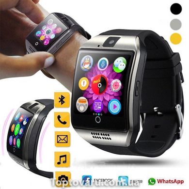 Умные часы Smart Watch Q18 черные с серебром 233 фото