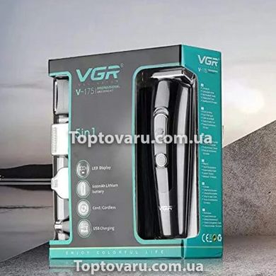 Машинка для стрижки акумуляторна VGR V-175 10 Вт 5 насадок 7966 фото