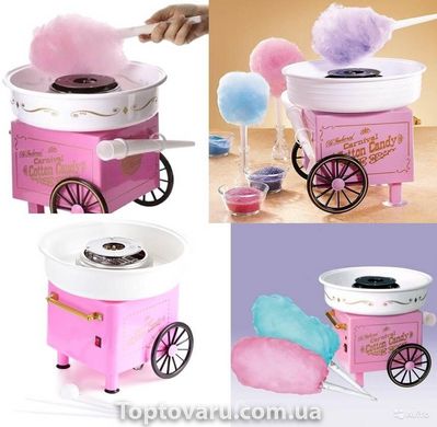 Великий апарат машинка для виготовлення цукрової вати Cotton Candy Maker + набір палочек у подарунок Рожевий 678 фото
