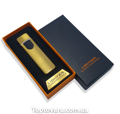 Спиральная сенсорная электрическая USB зажигалка Lighter Золото (ART-0190) NEW фото