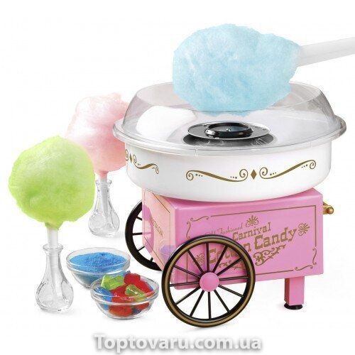 Большой аппарат Машинка для приготовления сахарной ваты Cotton Candy Maker + набор палочек в подарок Розовый 678 фото