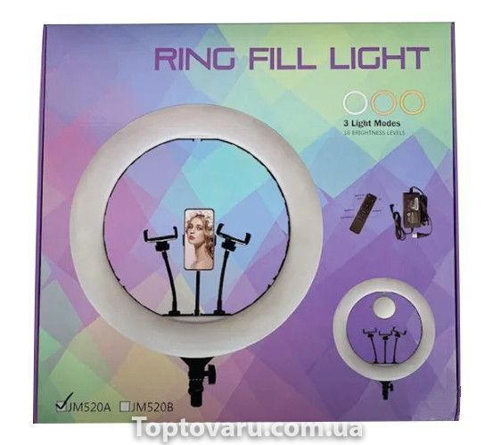 Кільцева Лампа RING LIGHT 21 (54см) 520A + MIRROR + BAG 4353 фото