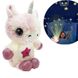 Дитяча плюшева іграшка Єдиноріг нічник-проектор зоряного неба Star Belly Біло-рожевий 7420 фото 1