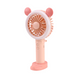 Ручной вентилятор с подсветкой RGB с ушками розовый 11336 фото 1