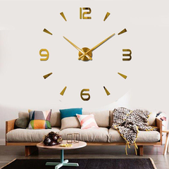 Настінний годинник 3D DIY Clock NEW (з цифрами) Gold 9154 фото