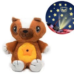 Детская плюшевая игрушка Медведь ночник-проектор звёздного неба Star Belly Коричневый