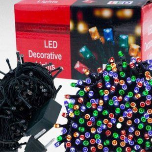 Новогодняя светодиодная гирлянда 400LED Черный провод, мультиколор 31975 фото