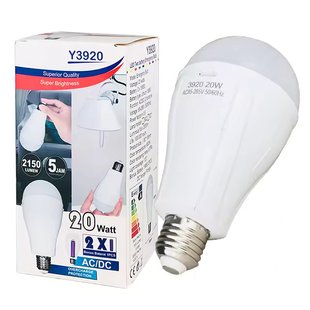 Лампочка в патрон із двома акумуляторами LED Emergency Bulb 20Вт 13252 фото