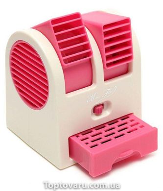 Настільний міні кондиціонер Conditioning Air Cooler USB рожевий 333 фото
