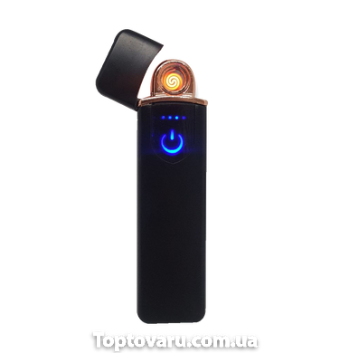 Спіральна сенсорна електрична USB запальничка Lighter Чорна (ART-0190) NEW фото