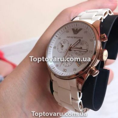 Женские наручные часы ARMANI с браслетом Белые 7237 фото