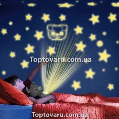 Дитяча плюшева іграшка Ведмідь нічник-проектор зоряного неба Star Belly Коричневий 7421 фото