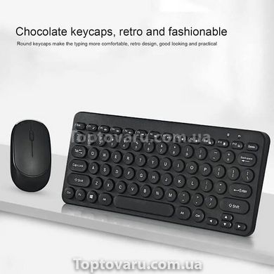 Комплект бездротова клавіатура та комп'ютерна миша wireless 902 Чорна 14099 фото