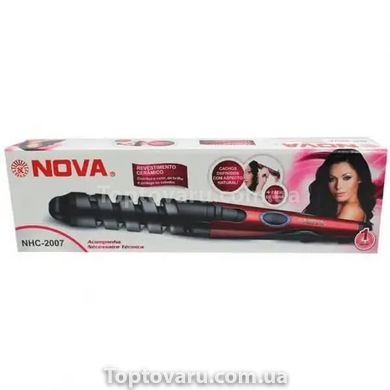 Спиральная плойка для укладки волос Nova NHC-2007A Розовая 10576 фото