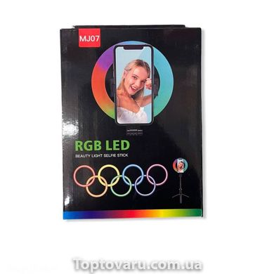 Кольцевая лампа на треноге Selfie Stick RGB MG-07 Черная 3471 фото