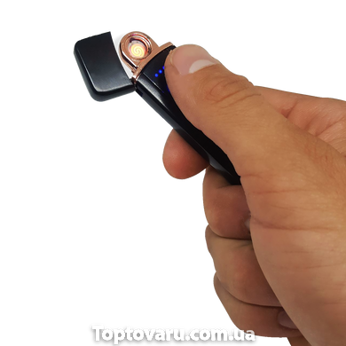 Спиральная сенсорная электрическая USB зажигалка Lighter Черная (ART-0190) NEW фото
