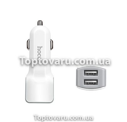 Адаптер HOCO CAR USB DOUBLE Z 23 (белый) 5770 фото