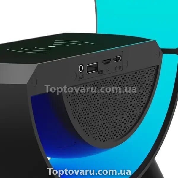 Нічник Smart Light з бездротовою зарядкою та колонкою Чорний 13009 фото