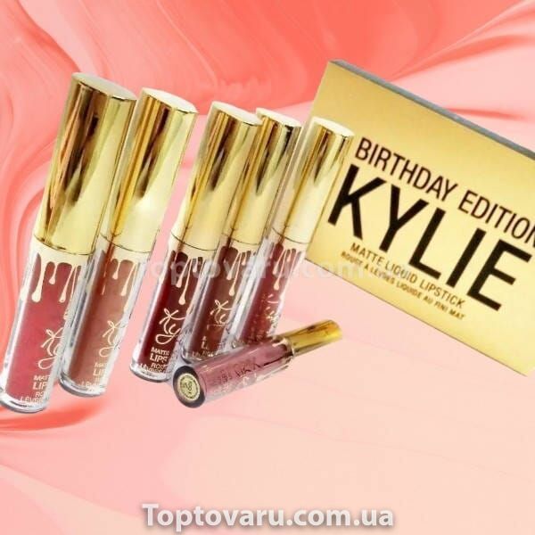 Набор жидких матовых помад 6шт Kylie Birthday Edition 19038 фото