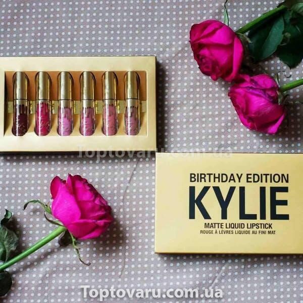 Набор жидких матовых помад 6шт Kylie Birthday Edition 19038 фото