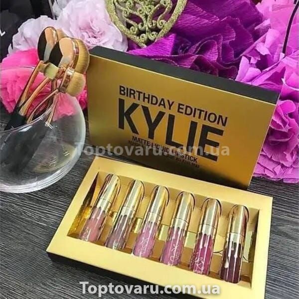 Набор жидких матовых помад 6шт Kylie Birthday Edition 19038 фото