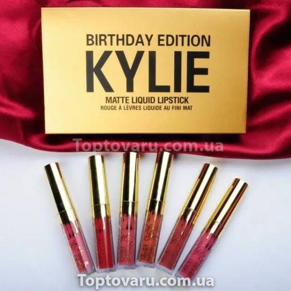 Набор жидких матовых помад 6шт Kylie Birthday Edition 19038 фото