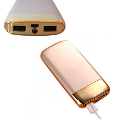 Power Bank цифровой SMART с фонариком и Led индикатором 20000 mAh Золотистый 8780 фото