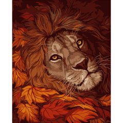 Картина за номерами Strateg ПРЕМІУМ Осінній лев розміром 40х50 см (DY201) DY201-00002 фото