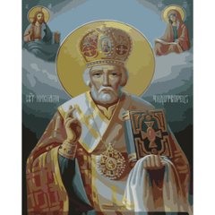 Картина за номерами Strateg ПРЕМІУМ Святий Миколай з лаком розміром 40х50 см (SY6651) SY6651-00002 фото
