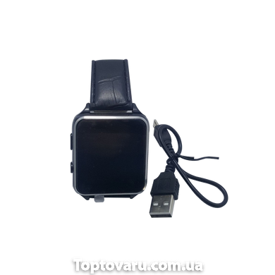 Розумний годинник Smart Watch X6 black зі шкіряним ремінцем 110 фото