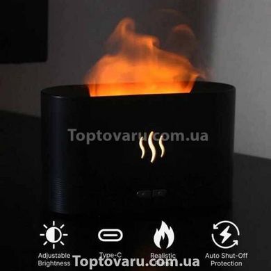 Зволожувач повітря з ефектом полум'я Humidifier Flame Чорний 13918 фото