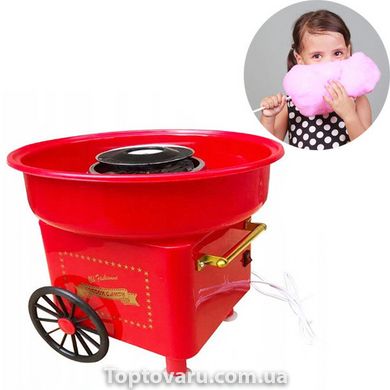Великий апарат для цукрової вати Cotton Candy Maker Червоний + палички в подарунок 7102 фото
