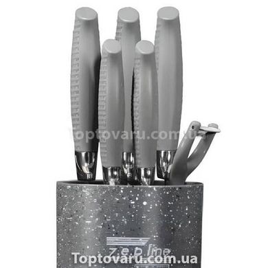 Набор ножей на подставке 6 предметов Zepline ZP-046 Серый 14746 фото