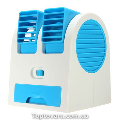 Настільний міні кондиціонер Conditioning Air Cooler USB блакитний 334 фото