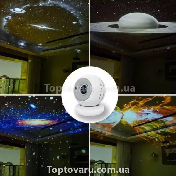 Проектор Домашній планетарій із 7 слайдами Star Projector 360&deg; Білий 28141 фото