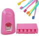 Дозатор для зубной пасты Toothpaste Dispenser Розовый 8432 фото 1
