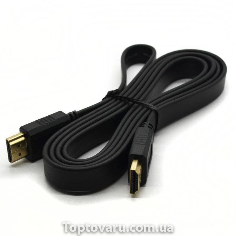 Кабель відео HDMI - HDMI 1.5 м плоский шнур 519 фото