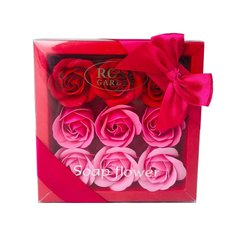 Подарочный набор с розами из мыла Soap Flower 9 шт Розовый